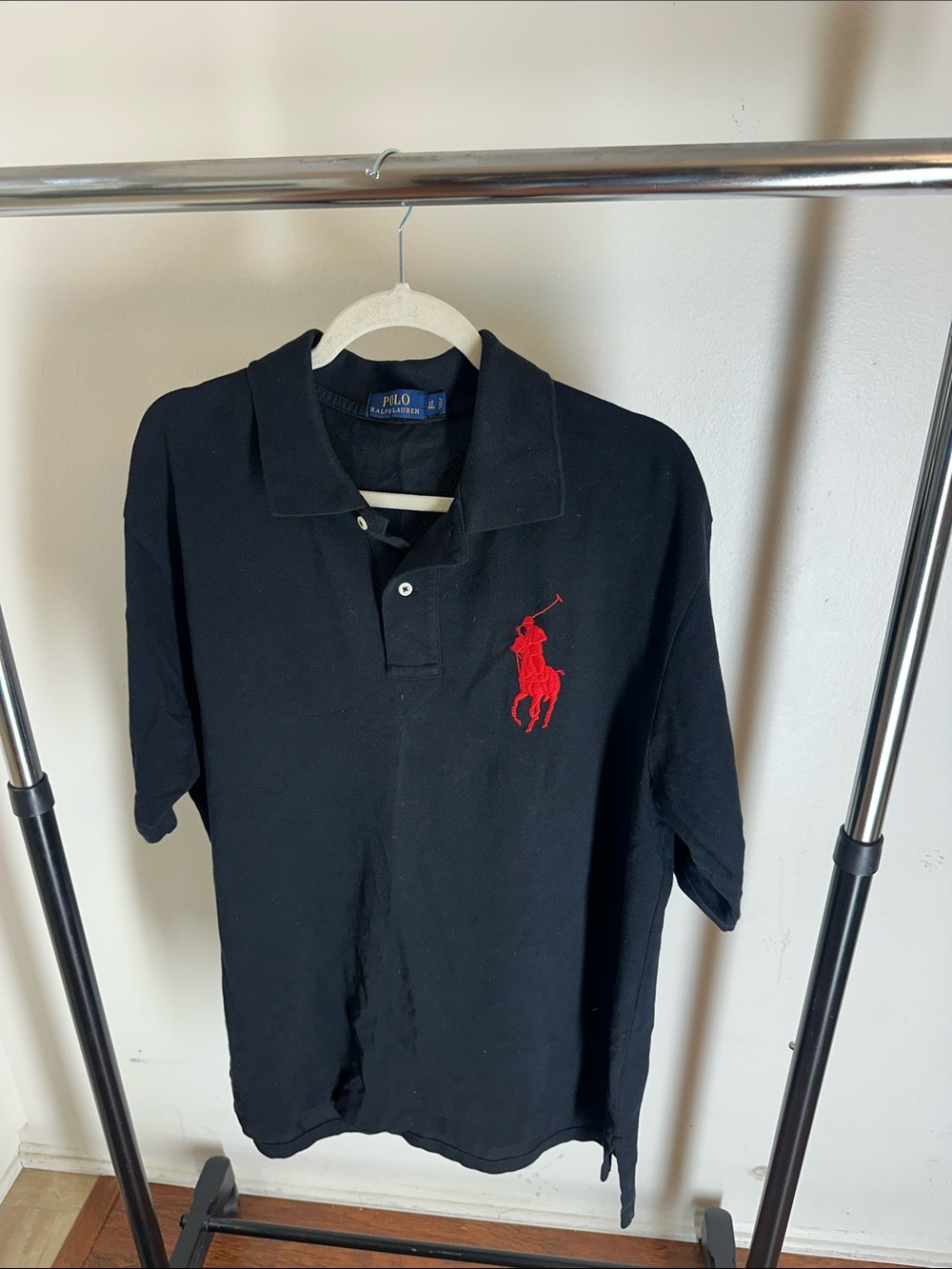 Polo by Ralph Lauren Black Polo with Red Pony Embroidery